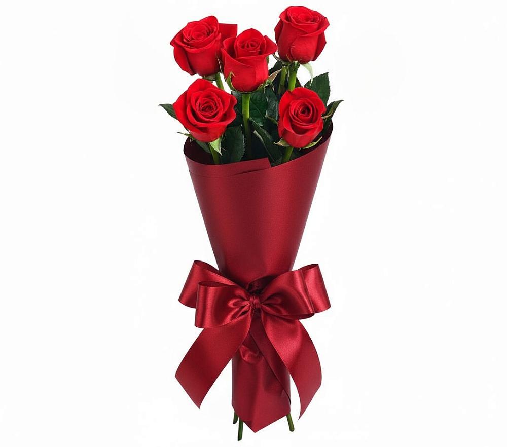 Букет 5 Красных роз Эдлесс Лав в Красногорском Удмуртская Республика