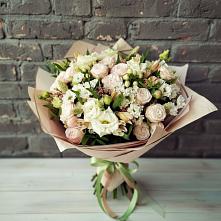 Букет цветов из:  Альстромерии, Розы и Хризантемы в Красногорском Удмуртская Республика