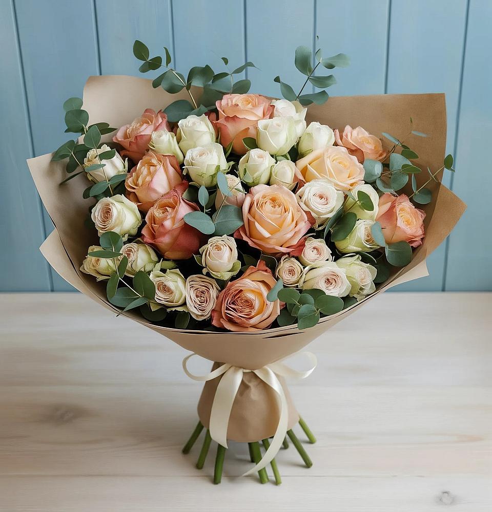 Букет цветов из: Альстромерии и Розы в Красногорском Удмуртская Республика