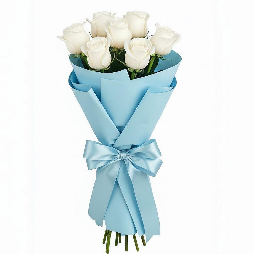 Букет 7 белых роз Проуд в Красногорском Удмуртская Республика