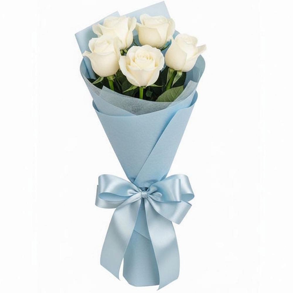 Букет 5 Белых роз Проуд в Красногорском Удмуртская Республика