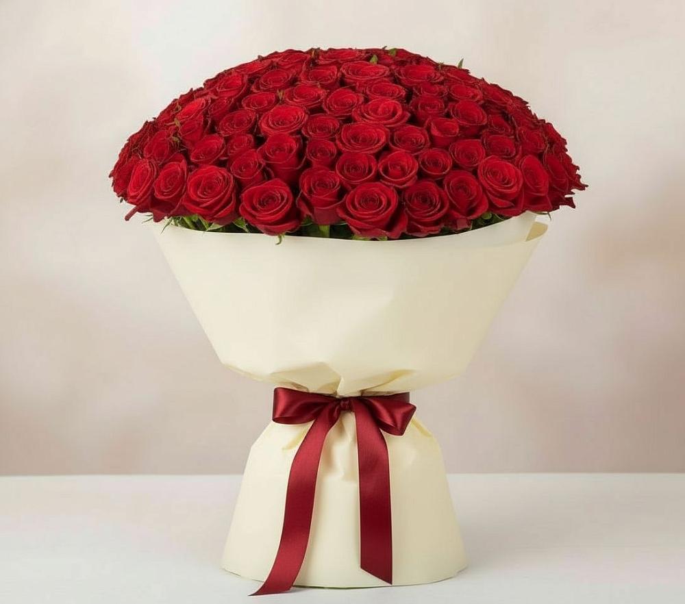 Букет 101 Красная роза Милано в Красногорском Удмуртская Республика