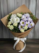 Букет цветов из:  Хризантемы и Розы в Красногорском Удмуртская Республика