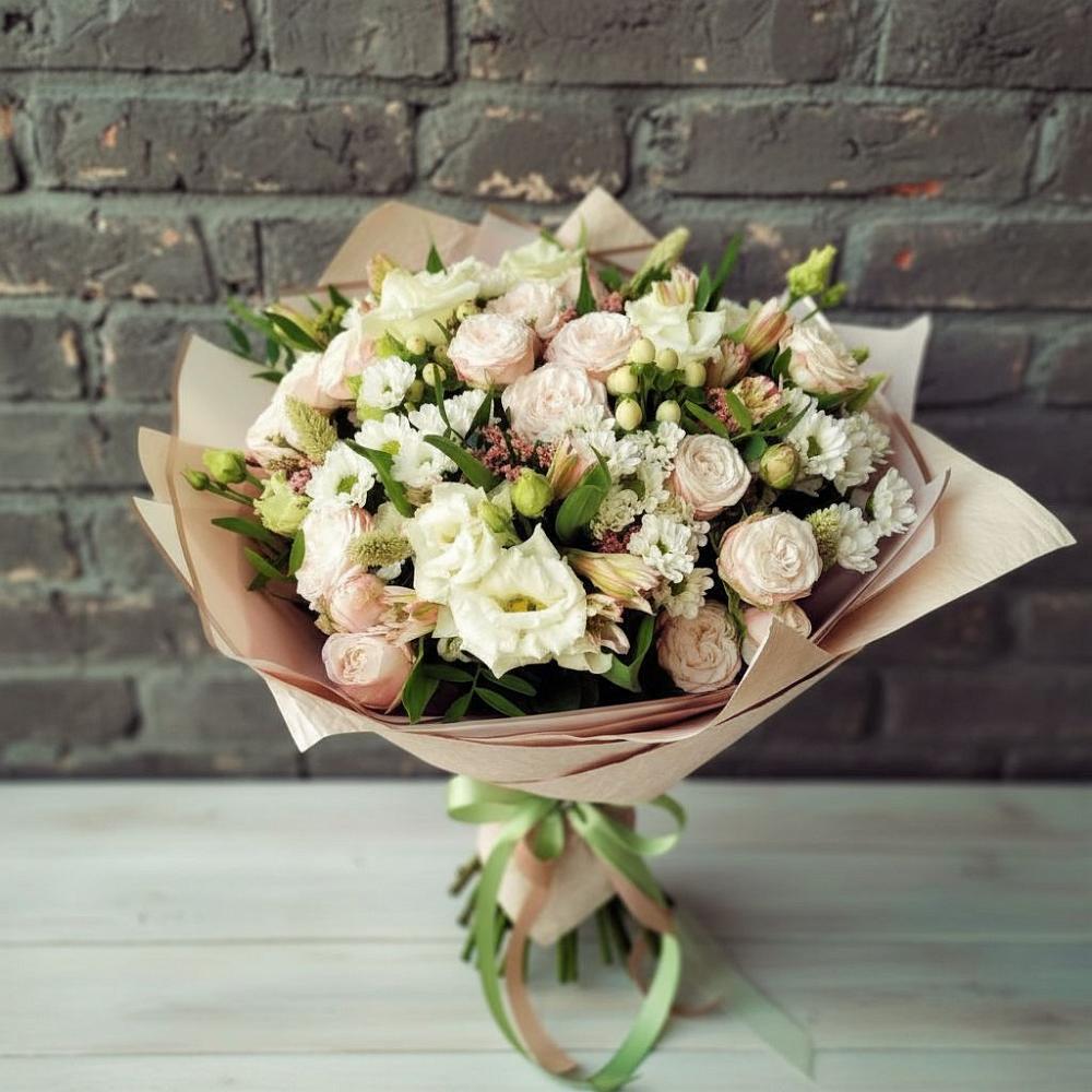 Букет цветов из: Альстромерии, Розы и Хризантемы в Красногорском Удмуртская Республика
