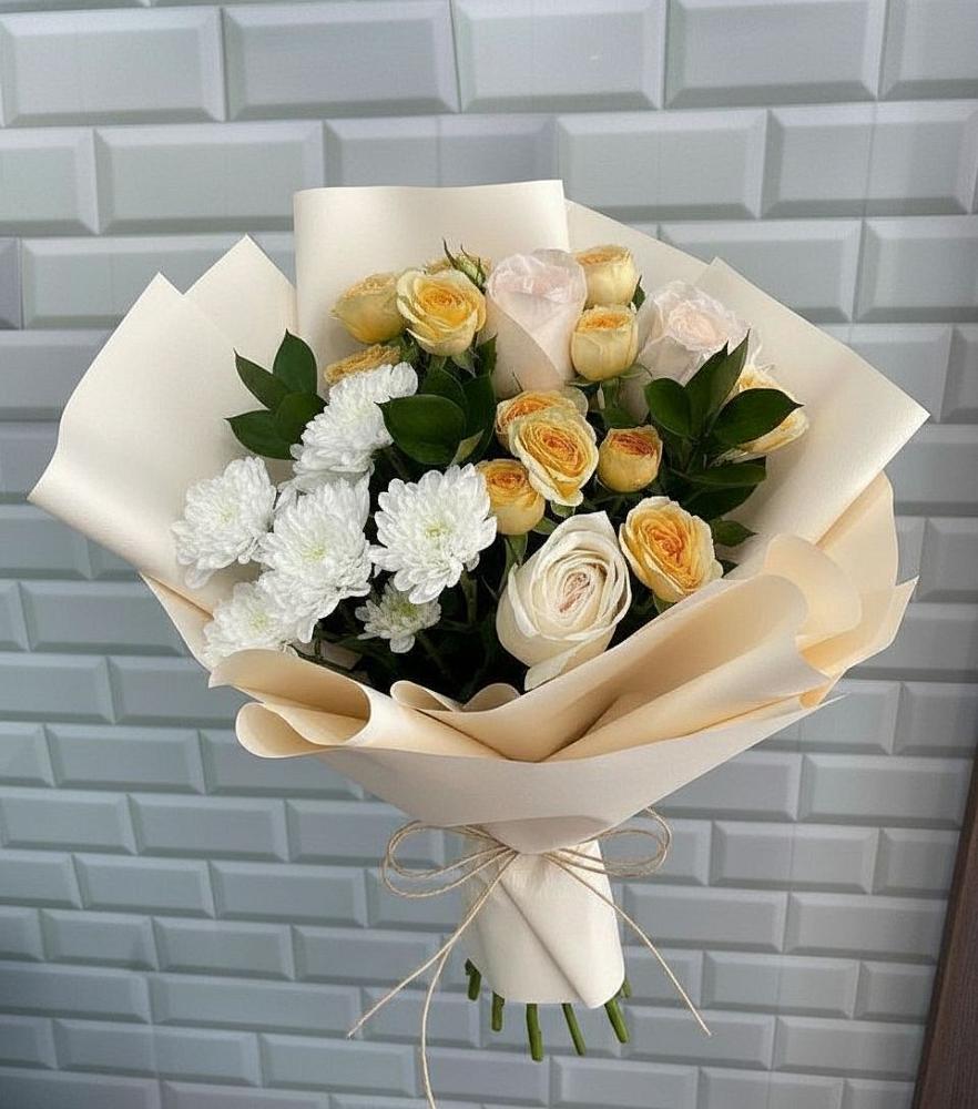 Букет цветов из: Розы и Хризантемы в Красногорском Удмуртская Республика