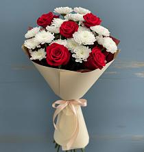 Букет цветов из:  Розы и Хризантемы #REPLACE_PRED# Красногорском Удмуртская Республика