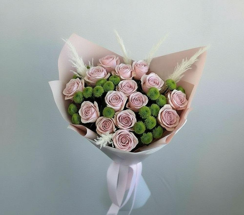 Букет цветов из: Розы и Хризантемы в Красногорском Удмуртская Республика