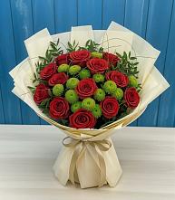 Букет цветов из:  Розы и Хризантемы в Красногорском Удмуртская Республика