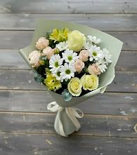Букет цветов из:  Альстромерии, Розы и Хризантемы в Красногорском Удмуртская Республика