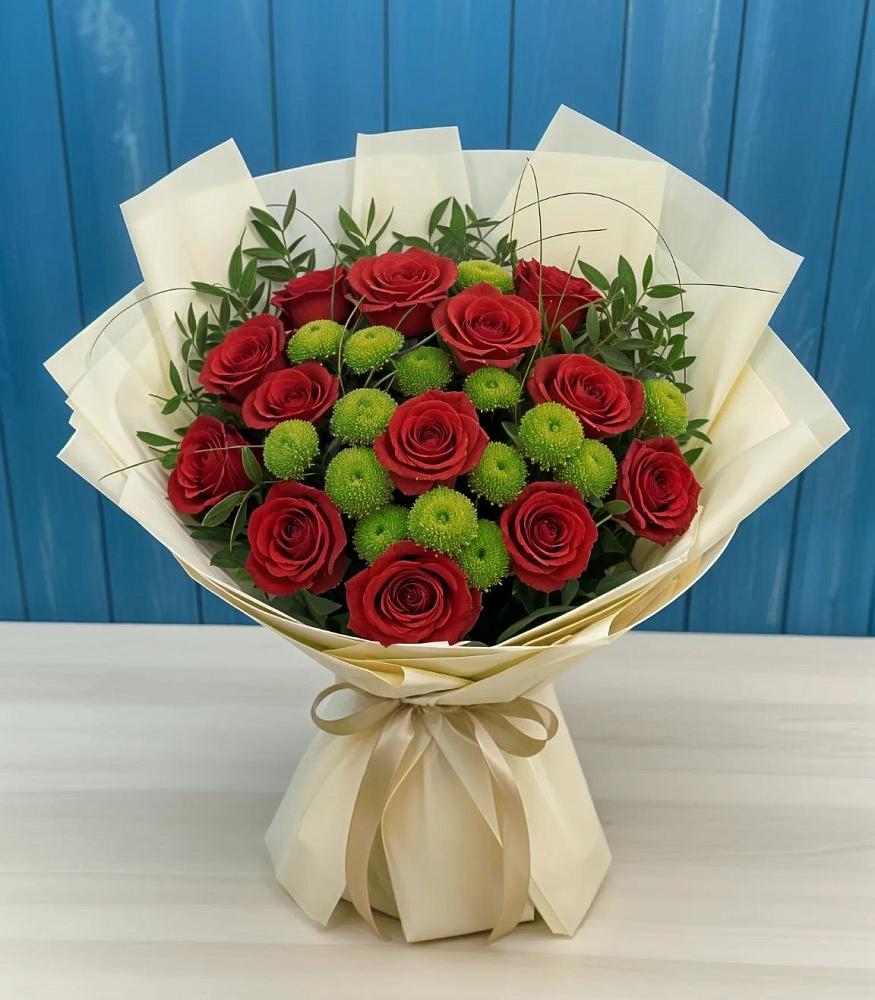 Букет цветов из: Розы и Хризантемы в Красногорском Удмуртская Республика